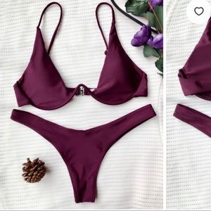 NWT Zaful Push Up Plunge Bathing Suit